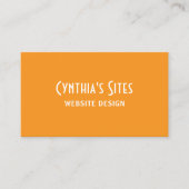 Orange und Weiß Retro Bold Visitenkarte (Vorderseite)