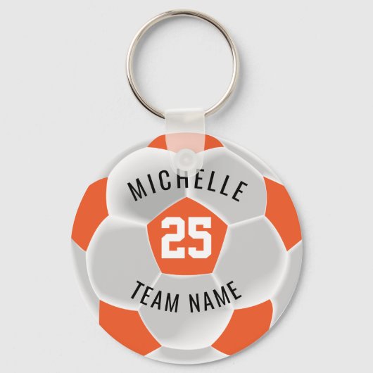 ⚽ - Orange und Weiß Schlüsselanhänger (Vorderseite)