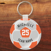 ⚽ - Orange und Weiß Schlüsselanhänger (Vorderseite)