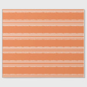 Orange und Weiß Stripes Glückwünsche Geschenkpapier (Flach)