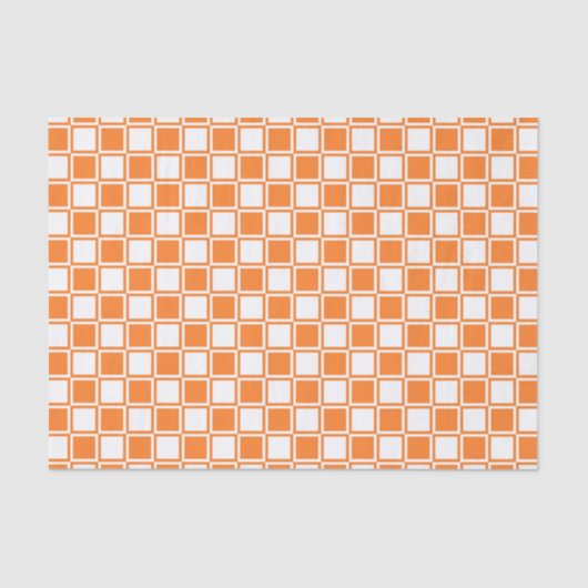 Orange und Weiß umrissene Quadrate Seidenpapier (Vorderseite)