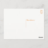 Orange und Weiß Vielen Dank, Liebe Herz Postkarte (Rückseite)