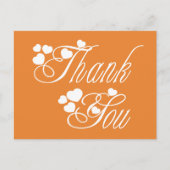 Orange und Weiß Vielen Dank, Liebe Herz Postkarte (Vorderseite)