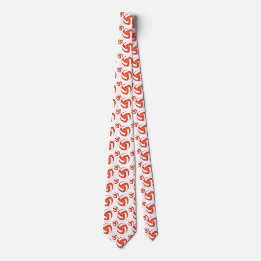 Orange und Weiß 🏐 Volleyball Krawatte (Vorderseite)