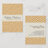 Orange und Weiß Zickzack Muster Textilien 2 Visitenkarte (Vorne/Hinten)