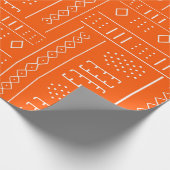 Orange und Weißafrikanisch Geschenkpapier (Ecke)