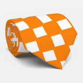 Orange und weiße Checkered Krawatte (Gerollt)