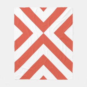 Orange und Weiße Chevronen Fleecedecke
