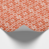 Orange und weiße Fliese Geschenkpapier (Ecke)