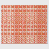 Orange und weiße Fliese Geschenkpapier (Flach)