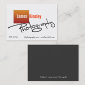 Orange und weiße Fotograf-Visitenkarte Visitenkarte (Vorne/Hinten)