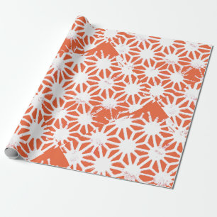 Orange und weiße geometrische Muster Geschenkpapier