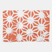 Orange und weiße geometrische Muster Geschirrtuch (Horizontal)