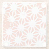 Orange und weiße geometrische Muster Glasuntersetzer (Rückseite)