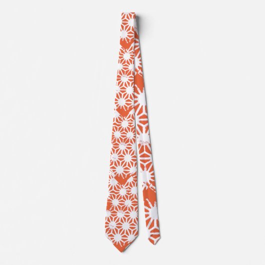 Orange und weiße geometrische Muster Krawatte (Vorderseite)