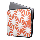 Orange und weiße geometrische Muster Laptopschutzhülle (Vorderseite Links)