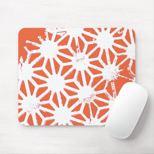 Orange und weiße geometrische Muster Mousepad (Mit Mouse)