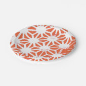 Orange und weiße geometrische Muster Pappteller (Schrägansicht)