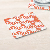 Orange und weiße geometrische Muster Rechteckiger Pappuntersetzer (angewinkelt)