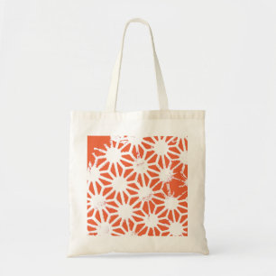 Orange und weiße geometrische Muster Tragetasche