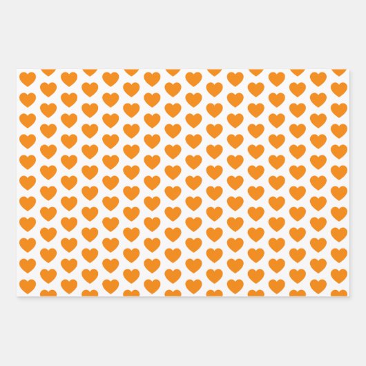Orange und Weiße Herzen Geschenkpapier Set (Vorderseite 3)