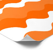 Orange und weiße horizontale Wellenmuster Poster (Ecke)