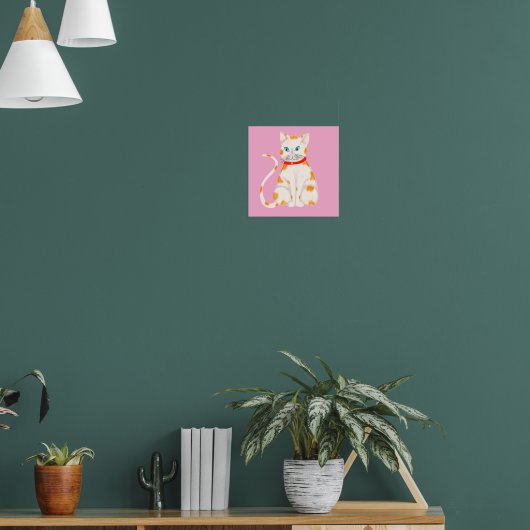 Orange und Weiße Katzenposter Poster (Wohnzimmer 1)