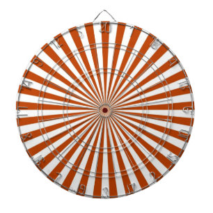 Orange und weiße Retro-Sonnenstreifen im funky Sti Dartscheibe