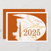 Orange und Weiße Silhouette 2025 Karte (Vorne/Hinten)