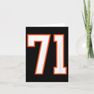 Orange und weiße Srts Nummer 71 Jersey Uniform Pla Karte