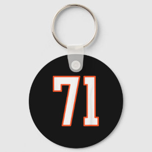 Orange und Weiße Srts Nummer 71 Jersey Uniform Pla Schlüsselanhänger