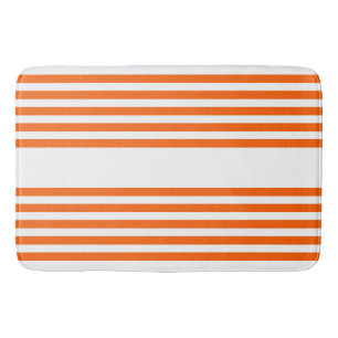 Orange und weiße Streifen Badematte