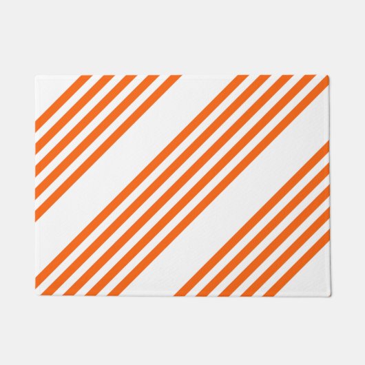 Orange und weiße Streifen Fußmatte (Vorderseite)