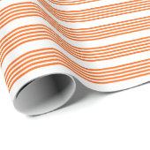 Orange und weiße Streifen Geschenkpapier (Rolleneckpunkt)