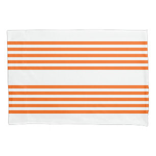 Orange und weiße Streifen Kissenbezug