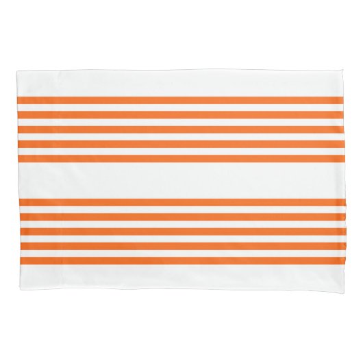 Orange und weiße Streifen Kissenbezug (Vorderseite)