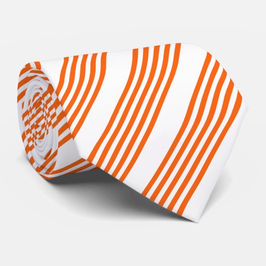 Orange und weiße Streifen Krawatte (Gerollt)