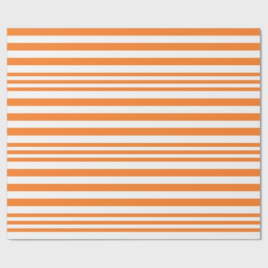 Orange und Weiße Streifen X 3 Geschenkpapier (Flach)