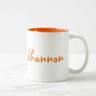 Orange und weiße Tasse des personalisierten Tones