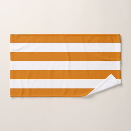 Orange und weiße vertikale Streifen Badhandtuch Set (Handtuch)
