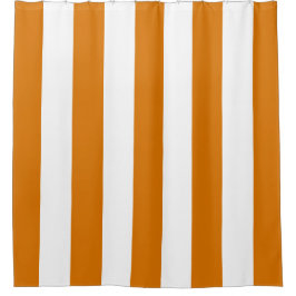 Orange und weiße vertikale Streifen Duschvorhang