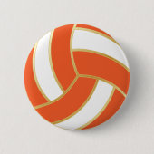 Orange und Weiße Volleyball Button (Vorderseite)
