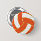 Orange und Weiße Volleyball Button (Vorne & Hinten)