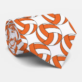 Orange- und Weiße Volleyball-🏐 Krawatte (Gerollt)