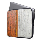 Orange und weiße Wandfarbe Laptopschutzhülle (Vorderseite Links)