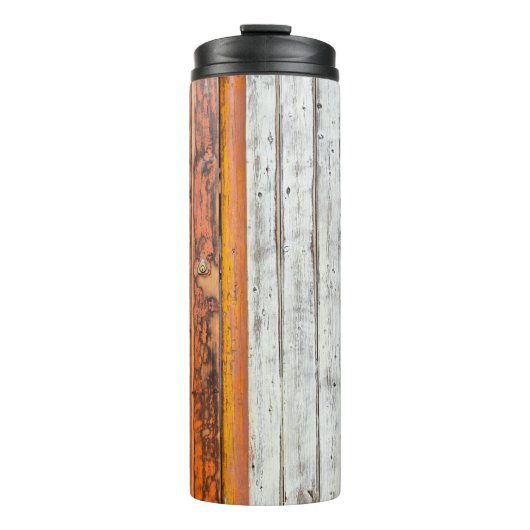 Orange und weiße Wandfarbe Thermosbecher (Vorderseite)