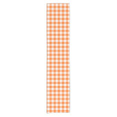 Orange und weißer Gingham überprüfter Kurzer Tischläufer (Vorderseite)