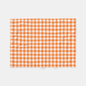 Orange und weißer Gingham überprüftes Muster Fleecedecke (Vorderseite (Horizontal))