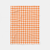 Orange und weißer Gingham überprüftes Muster Fleecedecke (Vorderseite)