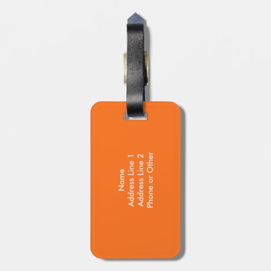 Orange und weißer Polka-Punkt mit Monogramm Gepäckanhänger (Rückseite vertikal)